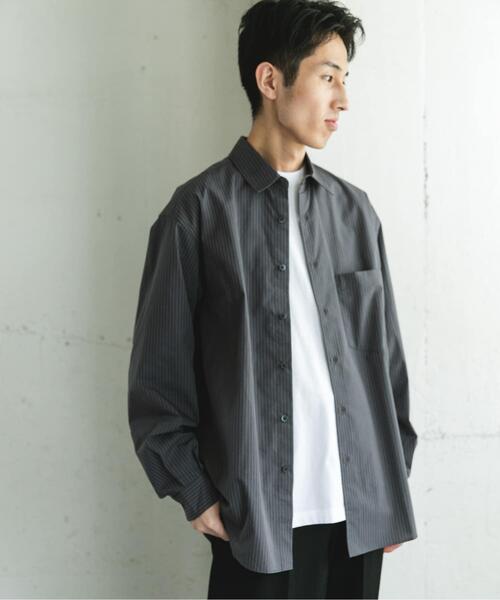 URBAN RESEARCH DOORS（アーバンリサーチドアーズ）の「TCブロードレギュラーカラーロングスリーブシャツ（シャツ/ブラウス・メンズ・ブルー/ストライプ/チェック・MEDIUM/LARGE）」の7枚目の写真