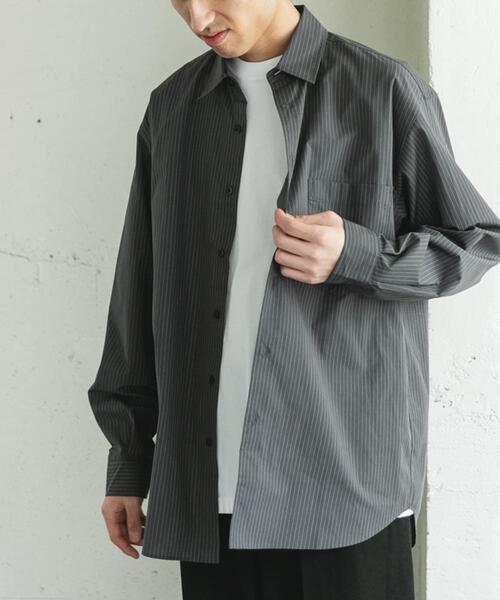 URBAN RESEARCH DOORS（アーバンリサーチドアーズ）の「TCブロードレギュラーカラーロングスリーブシャツ（シャツ/ブラウス・メンズ・ブルー/ストライプ/チェック・MEDIUM/LARGE）」の9枚目の写真