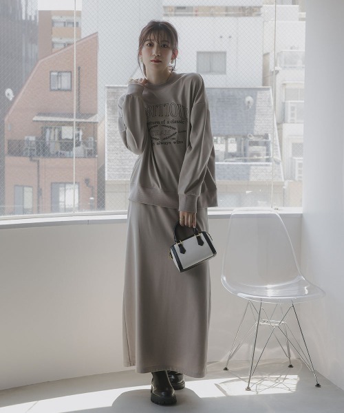 slattgir(スラットジール)の「高身長 ストレートスウェットスカート(セットアップ対応)(トールサイズ)Essenave(スカート・レディース・グレイッシュベージュ/ネイビー・TLL/T3L/T4L/T5L/TM/TL)」の9枚目の写真