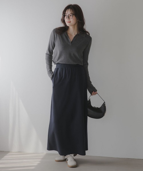 slattgir(スラットジール)の「高身長 ストレートスウェットスカート(セットアップ対応)(トールサイズ)Essenave(スカート・レディース・グレイッシュベージュ/ネイビー・TLL/T3L/T4L/T5L/TM/TL)」の11枚目の写真