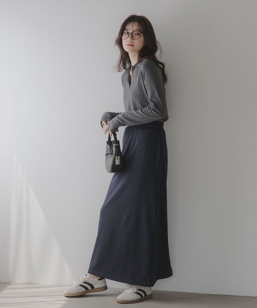 slattgir(スラットジール)の「高身長 ストレートスウェットスカート(セットアップ対応)(トールサイズ)Essenave(スカート・レディース・グレイッシュベージュ/ネイビー・TLL/T3L/T4L/T5L/TM/TL)」の13枚目の写真