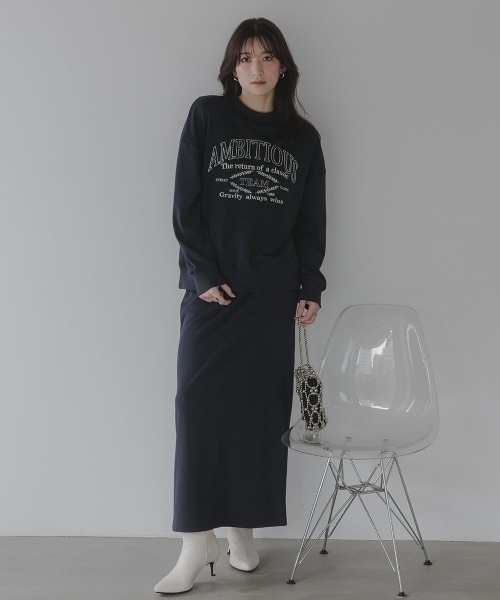 slattgir(スラットジール)の「高身長 ストレートスウェットスカート(セットアップ対応)(トールサイズ)Essenave(スカート・レディース・グレイッシュベージュ/ネイビー・TLL/T3L/T4L/T5L/TM/TL)」の17枚目の写真