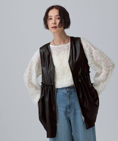 【タグ付き】LEPSIM ギャザーWZIPベスト LEPSIM｜ギャザーWZIPベスト | Rakuten Fashion(楽天