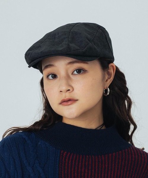 ROSE BUD（ローズバッド）の「ROSEBUD PEACH SKIN HUNTING（ハンチング/ベレー帽・レディース・ベージュ/ブラック・ONE SIZE）」の2枚目の写真