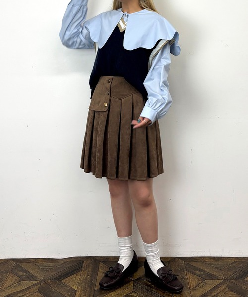 NICOLE CLUB(ニコル クラブ)の「インバーテッドプリーツスカート(スカート・レディース・チャコール/ブラウン/ボルドー・MEDIUM)」の8枚目の写真