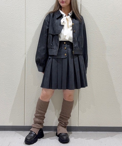 NICOLE CLUB(ニコル クラブ)の「インバーテッドプリーツスカート(スカート・レディース・チャコール/ブラウン/ボルドー・MEDIUM)」の12枚目の写真
