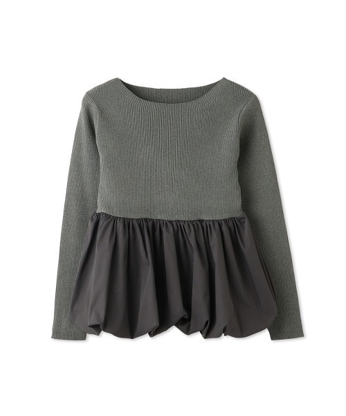 QUEENS COURT（クイーンズコート）の「スポンディッシュニットバルーンプルオーバー≪手洗い可能≫（ニット/セーター・レディース・ブラック/ダークグレー・M）」の10枚目の写真