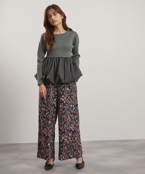 QUEENS COURT（クイーンズコート）の「スポンディッシュニットバルーンプルオーバー≪手洗い可能≫（ニット/セーター・レディース・ブラック/ダークグレー・M）」の4枚目の写真