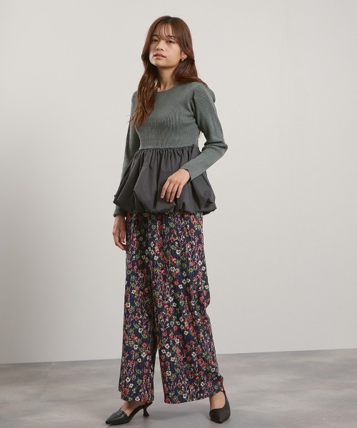 QUEENS COURT（クイーンズコート）の「スポンディッシュニットバルーンプルオーバー≪手洗い可能≫（ニット/セーター・レディース・ブラック/ダークグレー・M）」の5枚目の写真