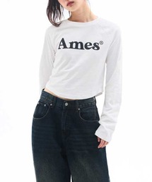 A'GEM/9 × .kom 『AMESWORLDWIDE/アメスワールドワイド』 BASIC LOGO LONGSLEEVE TEE/ベーシック ロゴ長袖Tシャツ