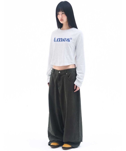 AMESWORLDWIDE(アメスワールドワイド)の「A'GEM/9 × .kom 『AMESWORLDWIDE/アメスワールドワイド』 BASIC LOGO LONGSLEEVE TEE/ベーシック ロゴ長袖Tシャツ(Tシャツ/カットソー・レディース・チャコールグレー/ライトグレー/ホワイト・M/S)」の17枚目の写真