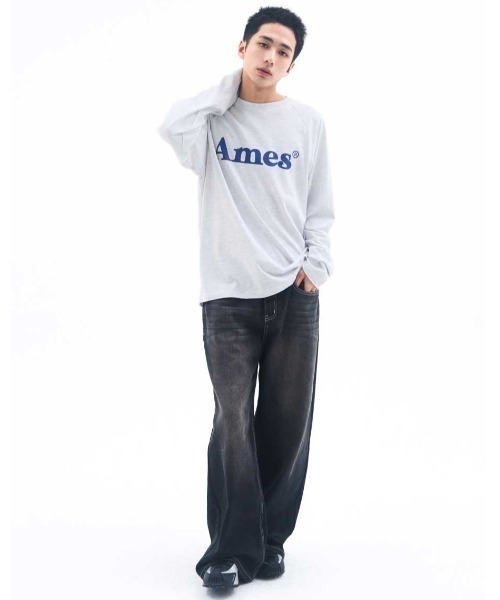 AMESWORLDWIDE(アメスワールドワイド)の「A'GEM/9 × .kom 『AMESWORLDWIDE/アメスワールドワイド』 BASIC LOGO LONGSLEEVE TEE/ベーシック ロゴ長袖Tシャツ(Tシャツ/カットソー・レディース・チャコールグレー/ライトグレー/ホワイト・M/S)」の21枚目の写真