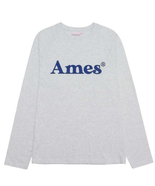ホワイト 長袖カットソー カラフルロゴ A'GEM/9 × .kom 『AMESWORLDWIDE/アメスワールドワイド』 BASIC