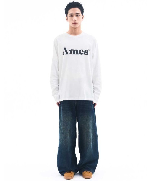 AMESWORLDWIDE(アメスワールドワイド)の「A'GEM/9 × .kom 『AMESWORLDWIDE/アメスワールドワイド』 BASIC LOGO LONGSLEEVE TEE/ベーシック ロゴ長袖Tシャツ(Tシャツ/カットソー・レディース・チャコールグレー/ライトグレー/ホワイト・M/S)」の13枚目の写真