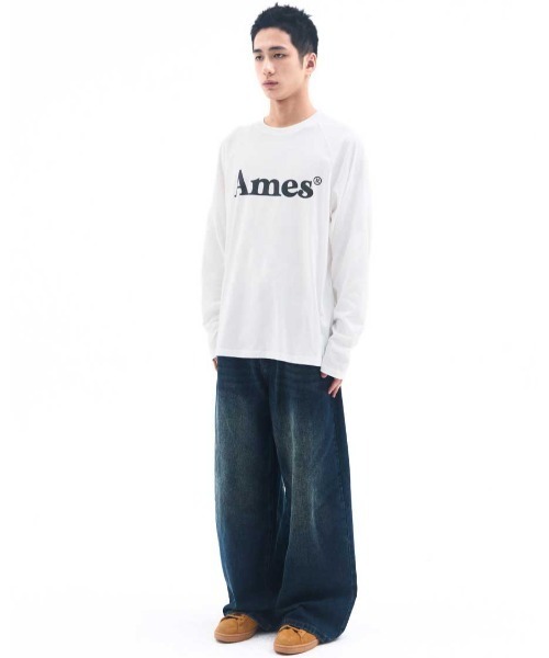 AMESWORLDWIDE(アメスワールドワイド)の「A'GEM/9 × .kom 『AMESWORLDWIDE/アメスワールドワイド』 BASIC LOGO LONGSLEEVE TEE/ベーシック ロゴ長袖Tシャツ(Tシャツ/カットソー・レディース・チャコールグレー/ライトグレー/ホワイト・M/S)」の14枚目の写真
