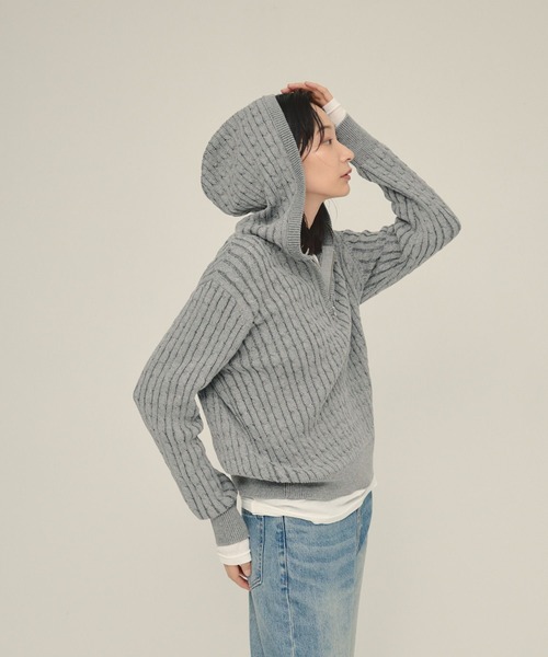 823y さま AZUL BY MOUSSY | ギャザーオフショルダーニットトップス