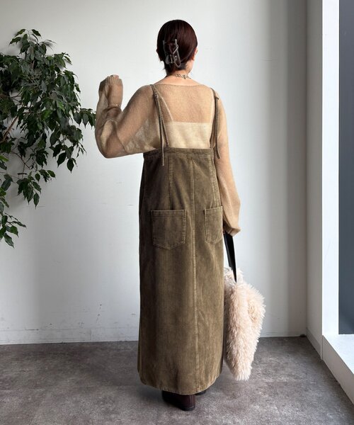 DouDou（ドゥドゥ）の「【新色追加】コーデュロイジャンスカ（ワンピース・レディース・ブルー/カーキ/チャコールグレー・38/36）」の11枚目の写真