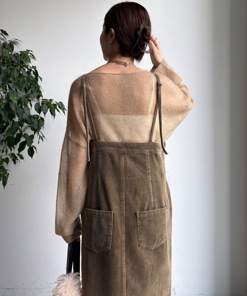 DouDou（ドゥドゥ）の「【新色追加】コーデュロイジャンスカ（ワンピース・レディース・ブルー/カーキ/チャコールグレー・38/36）」の13枚目の写真