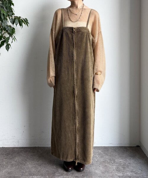 DouDou（ドゥドゥ）の「【新色追加】コーデュロイジャンスカ（ワンピース・レディース・ブルー/カーキ/チャコールグレー・38/36）」の14枚目の写真