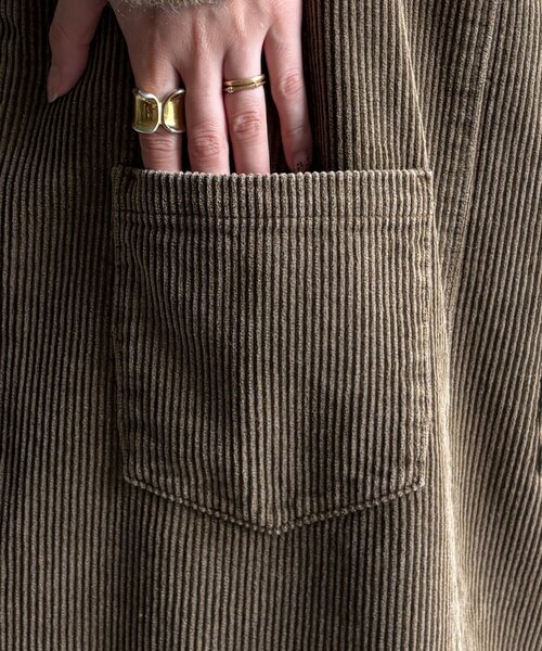 DouDou（ドゥドゥ）の「【新色追加】コーデュロイジャンスカ（ワンピース・レディース・ブルー/カーキ/チャコールグレー・38/36）」の19枚目の写真