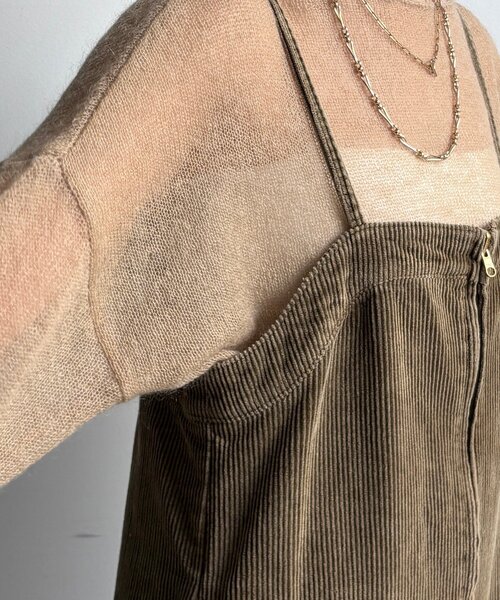 DouDou（ドゥドゥ）の「【新色追加】コーデュロイジャンスカ（ワンピース・レディース・ブルー/カーキ/チャコールグレー・38/36）」の20枚目の写真