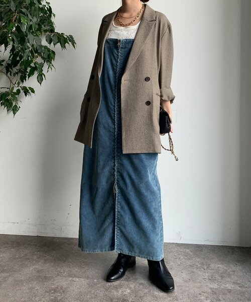 DouDou リヨセルデニムジャンスカ コーデセット 中古 セール】【新色追加】コーデュロイジャンスカ（ワンピース）｜DouDou