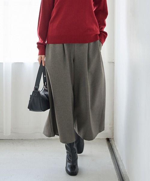 Honeys（ハニーズ）の「ガウチョパンツ（その他パンツ・レディース・ネイビー/ブラウン系その他/ブラック/ヘザーチャコール・M/LL/L/3L/S）」の3枚目の写真