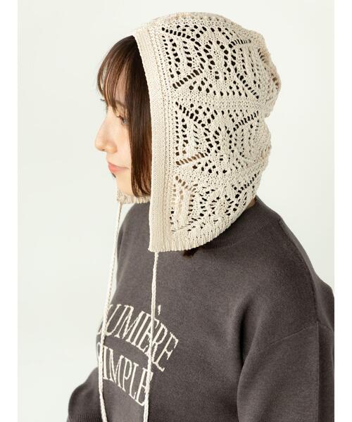 Te chichi TERRASSE(テチチテラス)の「クロシェ編み風ニットキャップ《2025autumn catalog item》(ハット・レディース・オフホワイト/ブラック・F)」の1枚目の写真