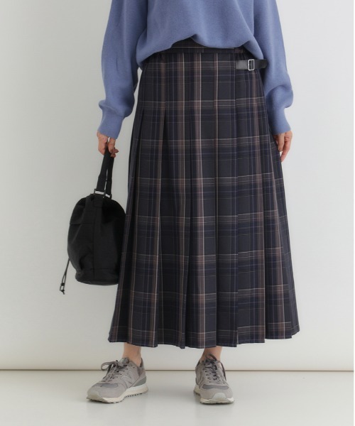 セリーヌチェックプリーツスカート 中古・古着通販】CELINE (セリーヌ) チェックプリーツスカート