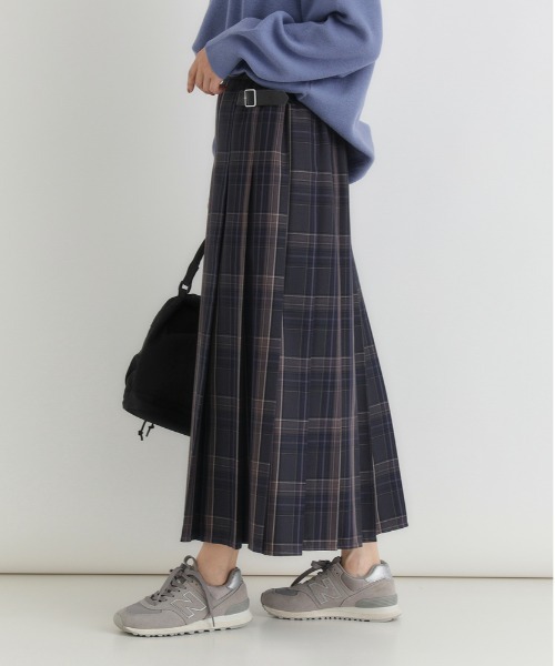 Right-on(ライトオン)の「【HONEYSUCKLE ROSE】チェックプリーツスカート (クラシック/軽やか素材/カジュアル)(スカート・レディース・イエロー/ベージュ/ブルー・S/M/L)」の10枚目の写真