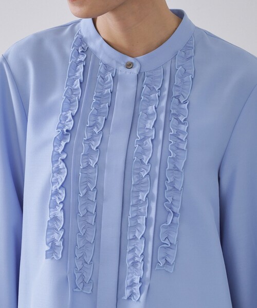 OPAQUE.CLIP(オペークドットクリップ)の「フロントフリルブラウス【洗濯機OK】(シャツ/ブラウス・レディース・ブルー/ブラック/ホワイト・38/40/42)」の16枚目の写真