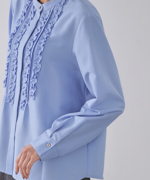 OPAQUE.CLIP(オペークドットクリップ)の「フロントフリルブラウス【洗濯機OK】(シャツ/ブラウス・レディース・ブルー/ブラック/ホワイト・38/40/42)」の21枚目の写真