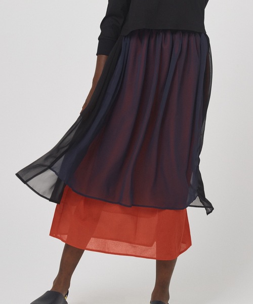 bedsidedrama（ベットサイドドラマ）の「Mirage Layer Skirt（スカート・レディース・グレー/ブラック・1）」の3枚目の写真