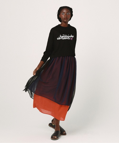 bedsidedrama（ベットサイドドラマ）の「Mirage Layer Skirt（スカート・レディース・グレー/ブラック・1）」の5枚目の写真