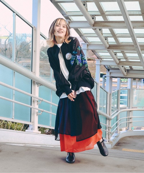 bedsidedrama（ベットサイドドラマ）の「Mirage Layer Skirt（スカート・レディース・グレー/ブラック・1）」の18枚目の写真