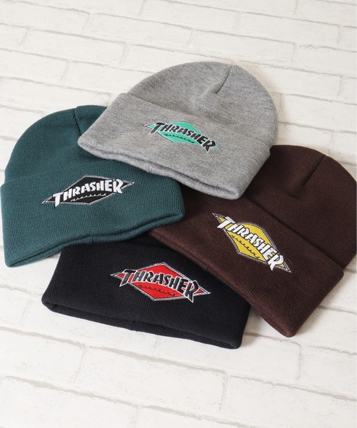 THRASHER(スラッシャー)の「【THRASHER/スラッシャー】ダイヤロゴ刺繍ニットキャップ/ワッチキャップ/ニット帽(ニットキャップ/ビーニー・メンズ・グレー/ブラック/ブルーグリーン/ブラウン・FREE)」の12枚目の写真