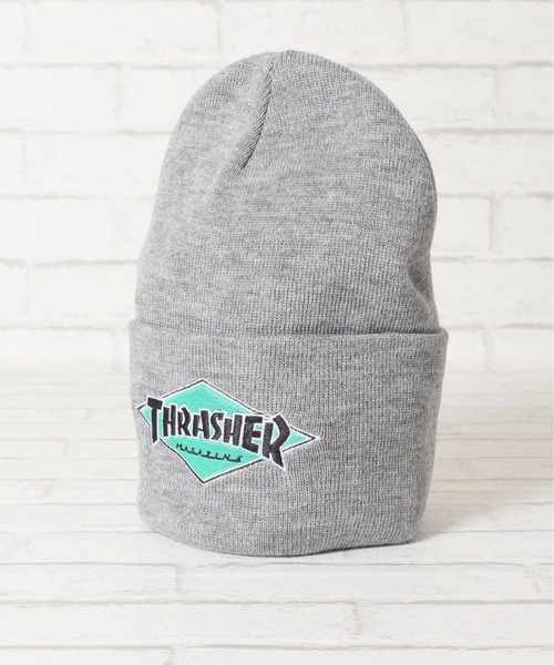 THRASHER(スラッシャー)の「【THRASHER/スラッシャー】ダイヤロゴ刺繍ニットキャップ/ワッチキャップ/ニット帽(ニットキャップ/ビーニー・メンズ・グレー/ブラック/ブルーグリーン/ブラウン・FREE)」の14枚目の写真
