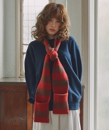 Unblend | 【Unblend】ポケット付き ボーダーマフラー(マフラー)