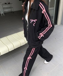 Ressaca（レサーカ）の「サイドラインリボン刺繍スウェットブルゾン＆パンツ セットアップ（スウェット）」