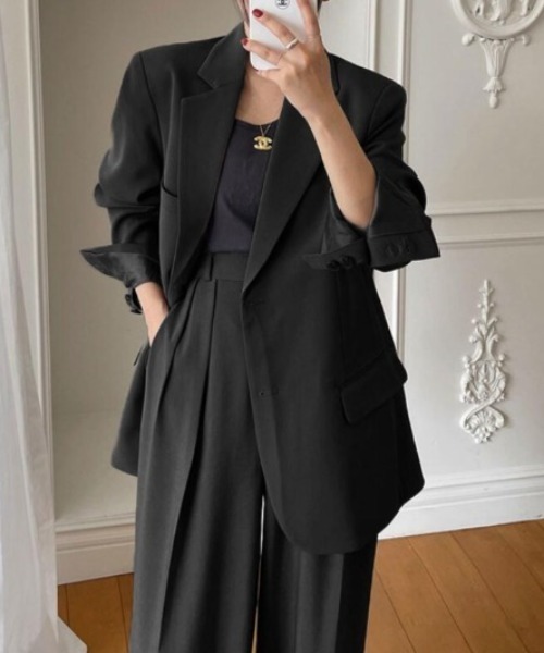 オーバーサイズブレザーパンツセット（セットアップ）｜semplice