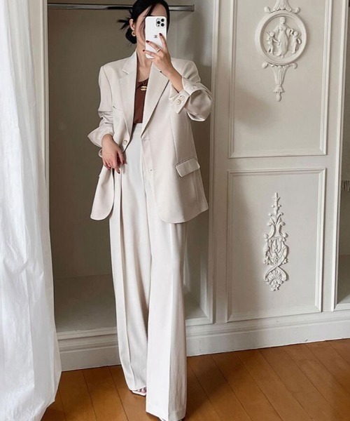 オーバーサイズブレザーパンツセット（セットアップ）｜semplice