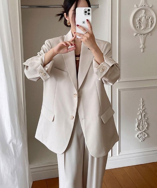 オーバーサイズブレザーパンツセット（セットアップ）｜semplice