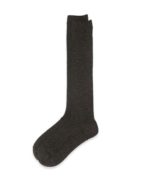 LILY BROWN（リリーブラウン）の「ラメリブハイソックス（ソックス/靴下・レディース・ブラウン/パープル/シルバー・F）」の2枚目の写真