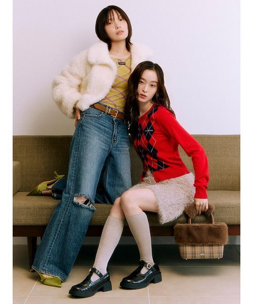 LILY BROWN（リリーブラウン）の「ラメリブハイソックス（ソックス/靴下・レディース・ブラウン/パープル/シルバー・F）」の5枚目の写真