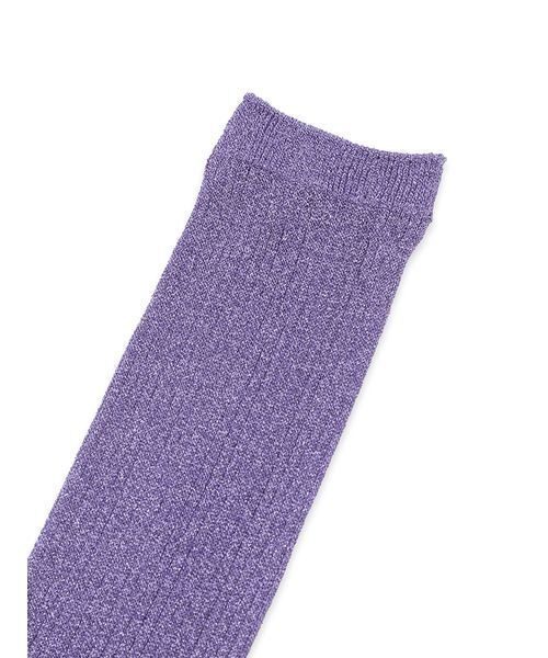 LILY BROWN（リリーブラウン）の「ラメリブハイソックス（ソックス/靴下・レディース・ブラウン/パープル/シルバー・F）」の8枚目の写真