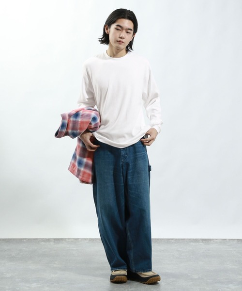 BAYFLOW（ベイフロー）の「［肌触りが心地いい］スムースTシャツ（Tシャツ/カットソー・メンズ・ブルー/オフホワイト/ブラック・MEDIUM/LARGE）」の4枚目の写真