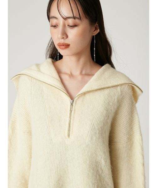 FRAY I.D(フレイアイディー)の「アルパカシャギーハーフジッププルオーバー(ニット/セーター・レディース・イエロー/アイボリー/グレー・F)」の8枚目の写真