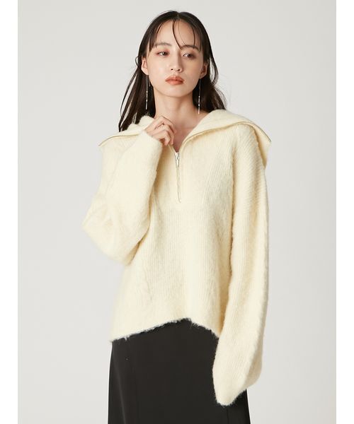 セール】アルパカシャギーハーフジッププルオーバー（ニット/セーター