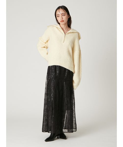 セール】アルパカシャギーハーフジッププルオーバー（ニット/セーター