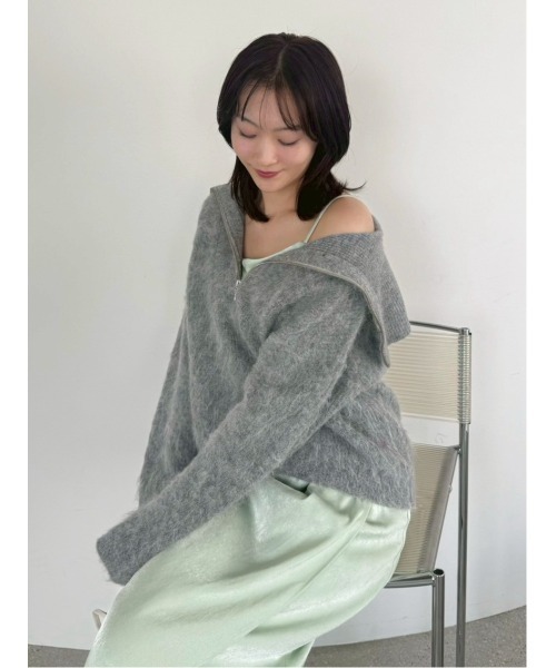 セール】アルパカシャギーハーフジッププルオーバー（ニット/セーター